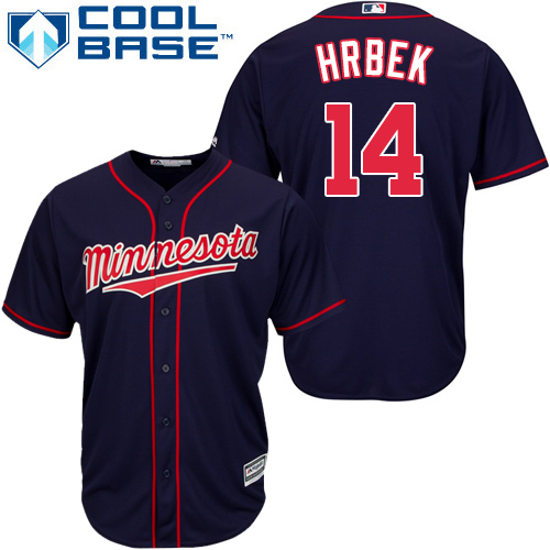 Twins #14 Kent Hrbek Navy blue Cool Base Stitched Youth MLB Jersey - Click Image to Close